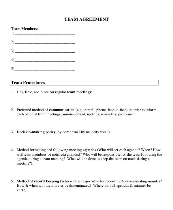 Free Teaming Agreement Template