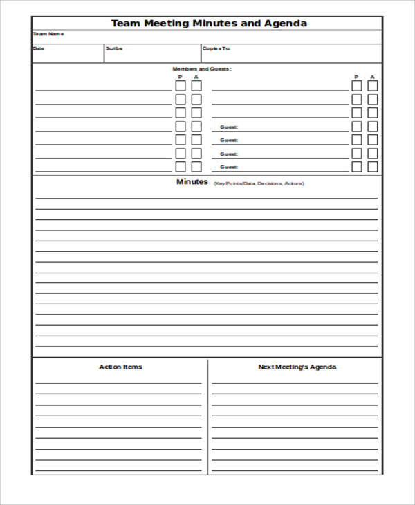 meeting templates excel