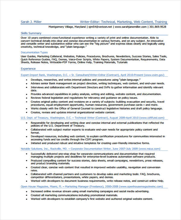 technical resume in pdf