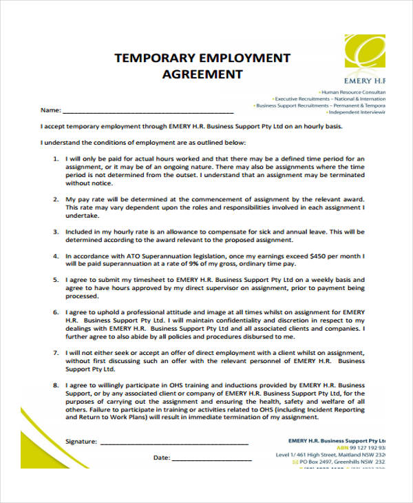 temporary employment