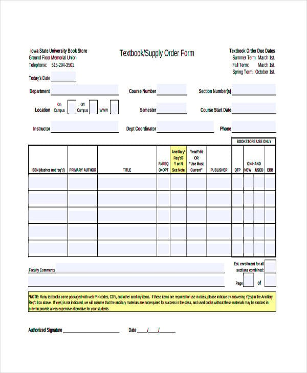 10 Supply Order Templates Free Sample, Example, Format Download