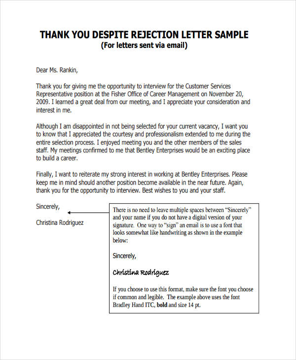 Professional Rejection Letter -10+ Free Word, PDF format Download