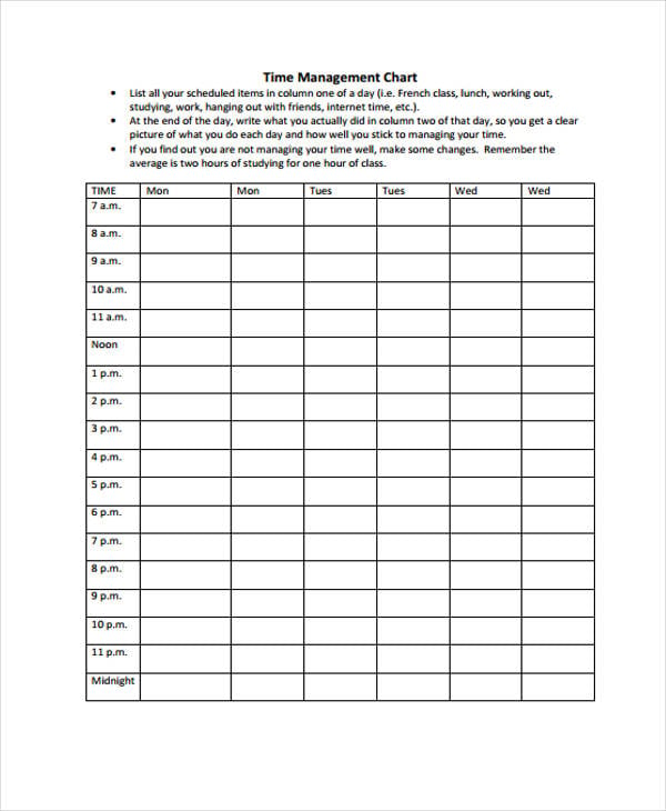 Time Chart Templates - 8+ Free Word, PDF Format Download