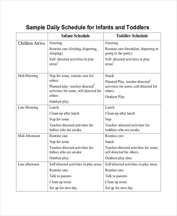 toddler schedule