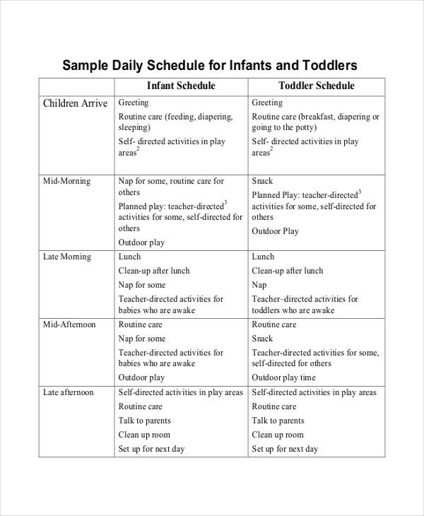 Weekly Activity Schedule Template 8 Free Sample Example Format Download