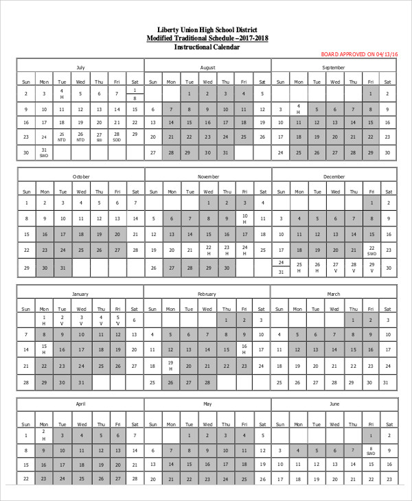 School Schedule Template -11+ Free Samples, Examples Format Download