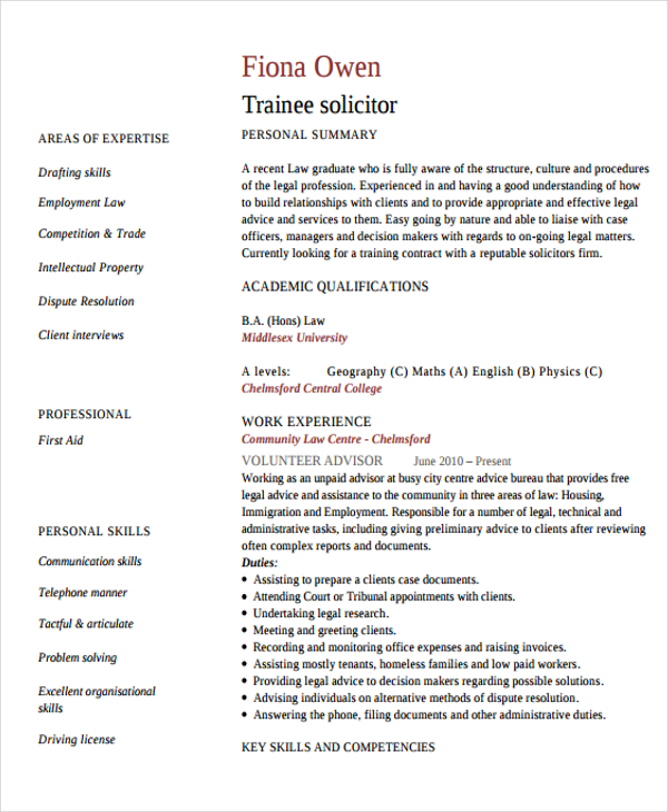 9+ Legal Curriculum Vitae Templates - Word, PDF