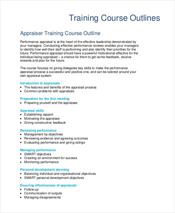 training course outline