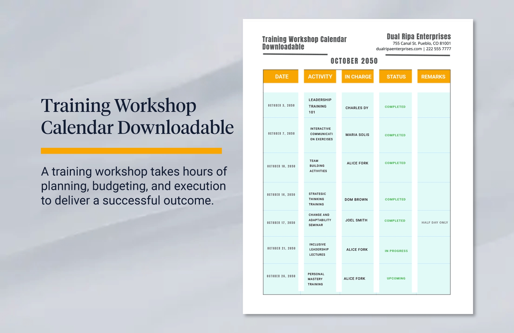 26+ Training Calendar Templates Sample, Example Format Download