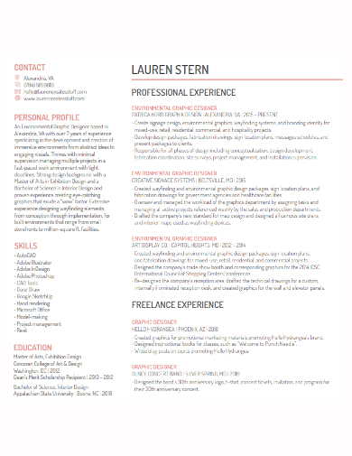 Graphic Designer Resume Template - 21+ Word, PDF Format Download | Free ...