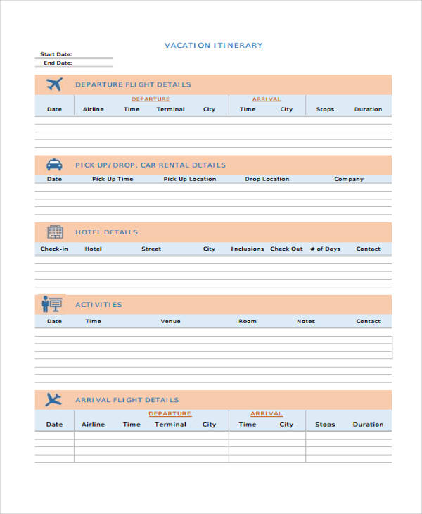 35 Itinerary Templates In PDF