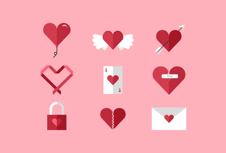 vector hearts