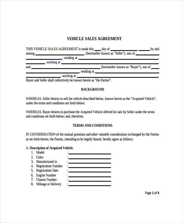 vehicle contract