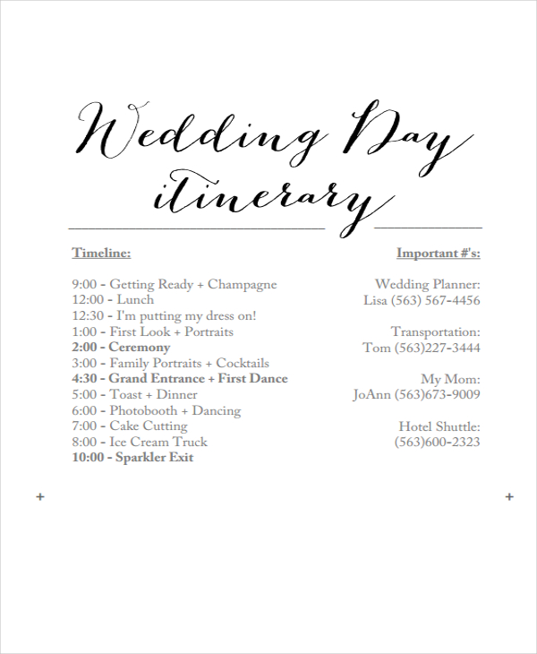 4-sample-wedding-weekend-itinerary-templates-doc-pdf