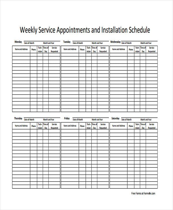 weekly appointment