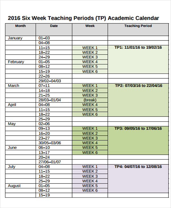 Teacher Calendar Templates - 7+ Free Word, PDF Format Download