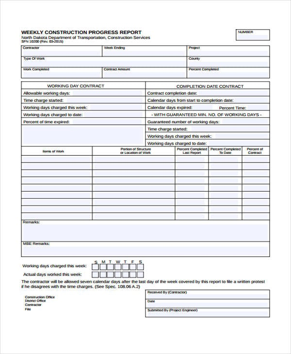 Construction Report Template