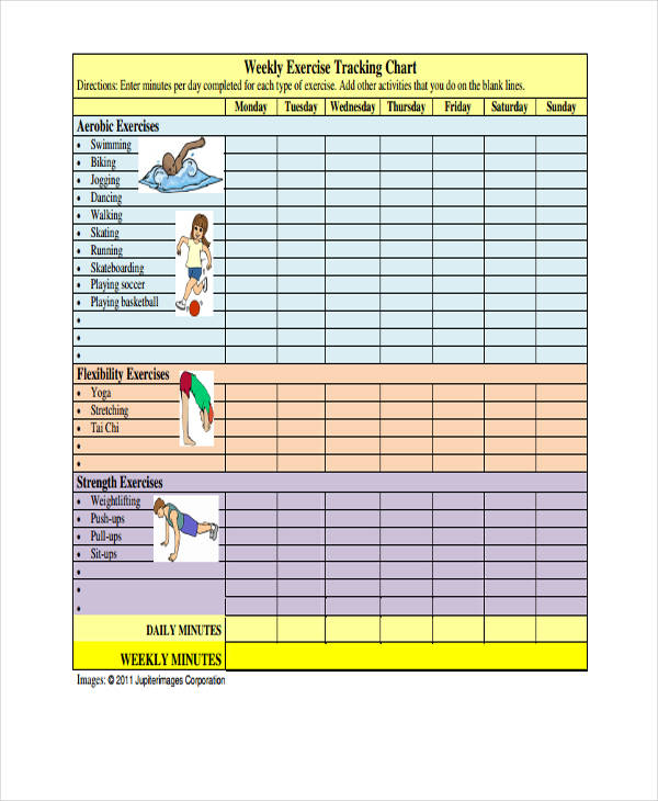 Exercise Chart Templates - 9+ Free Sample, Example Format Download ...