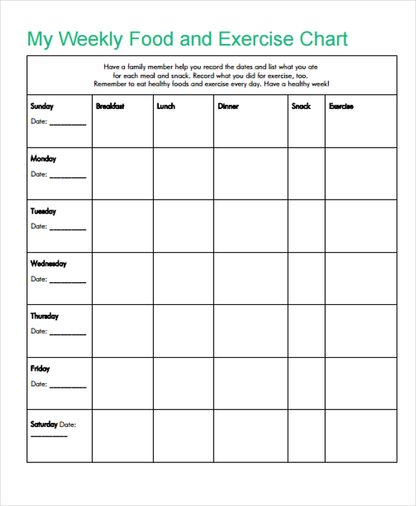 7 Food Chart Templates Free Sample Example Format Download Free 