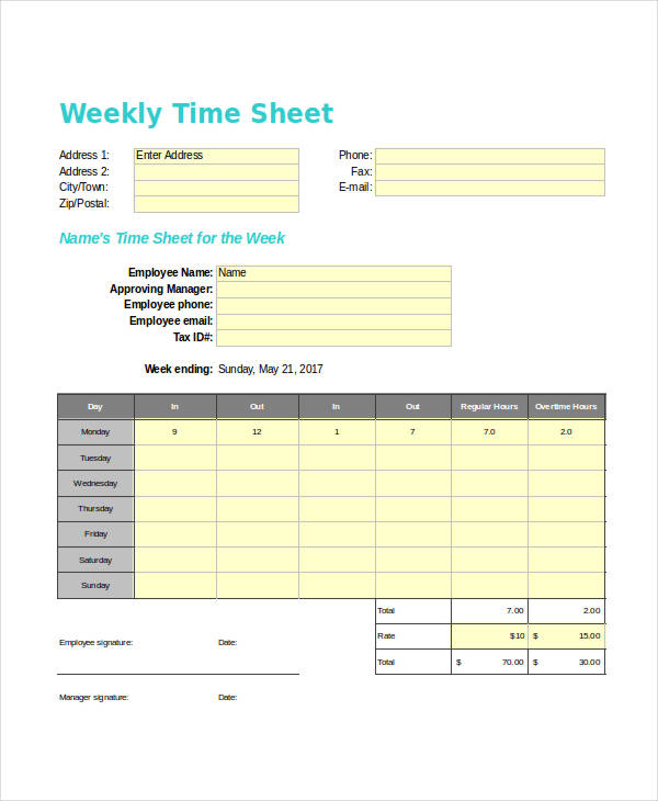 Employee Sheet Templates -14+ Free Word, PDF & Excel Format Download