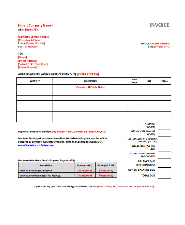 34+ Electrical Invoice Template Australia Background