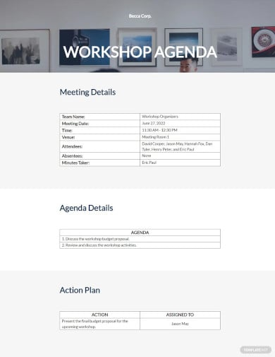 workshop agenda templates