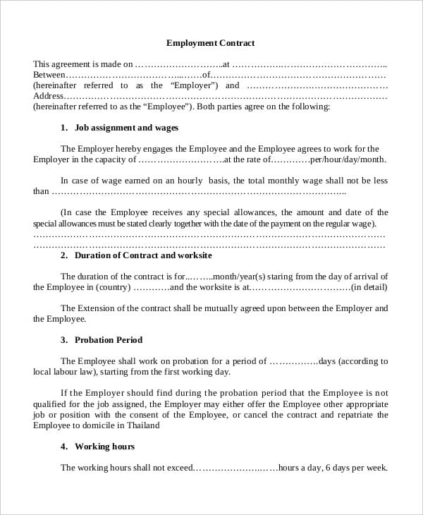 yearly contract templates 7 free word pdf format download free