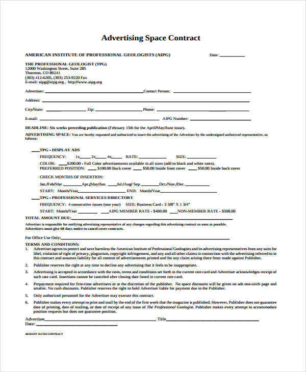 FREE 12+ Advertising Contract Templates in MS Word | Pages | PDF | Google Docs