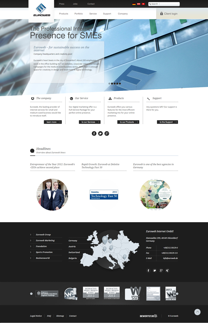 example of a corporate website design