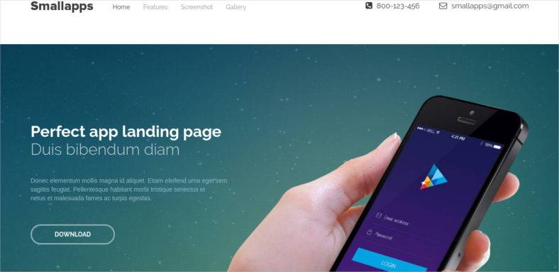landing page template for mobile app 788x