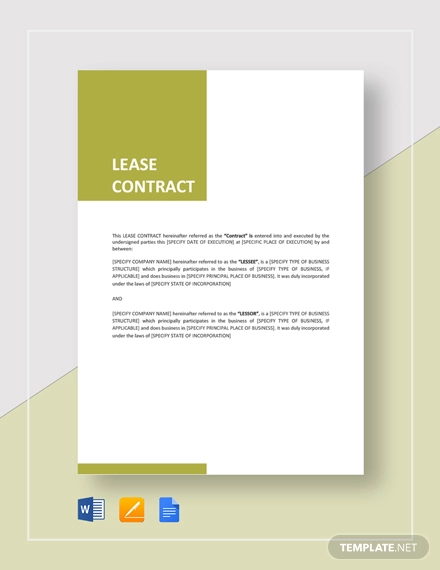 11 lease contract templates free word pdf documents download