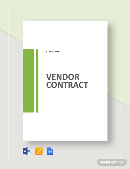 11  Vendor Contract Templates Word PDF