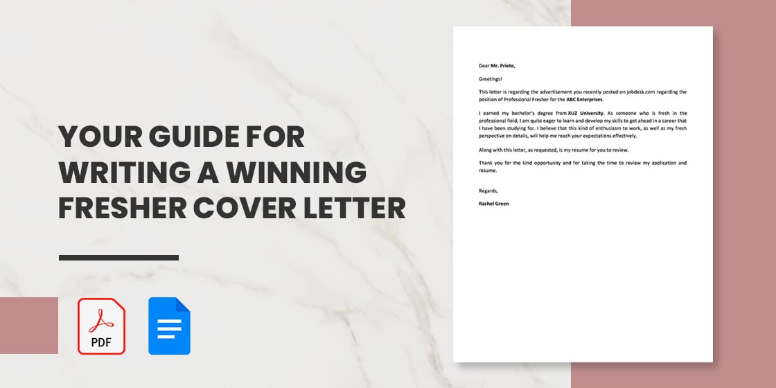 fresher resume cover letter template