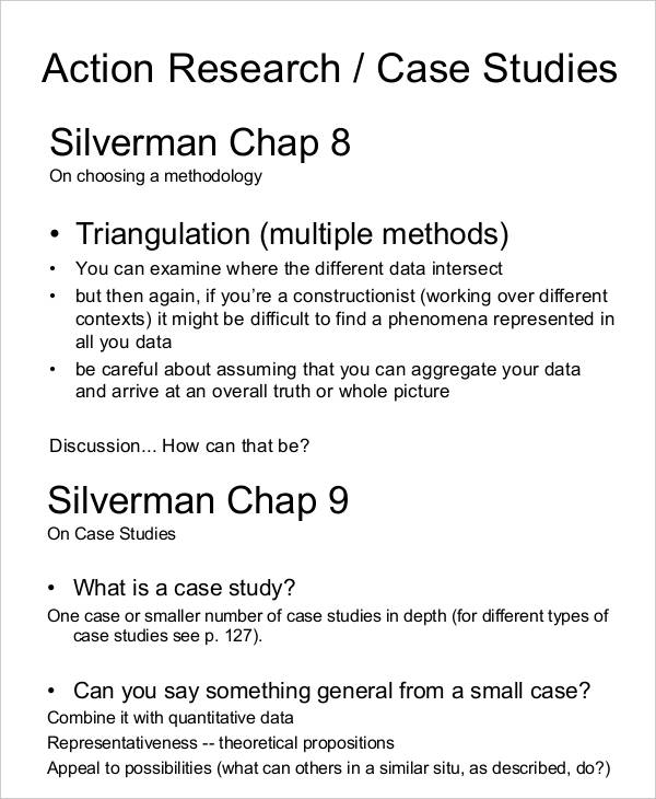 action research case study examples