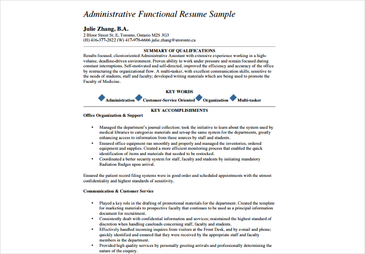 administrative-functional-resume-