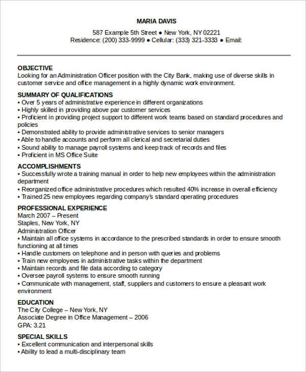 37  professional administrative resume templates