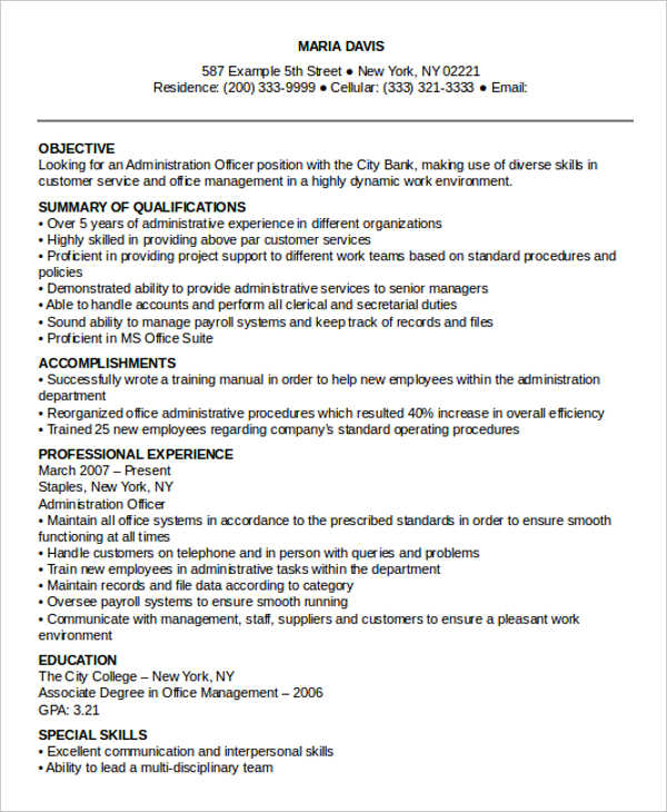 37+ Professional Administrative Resume Templates PDF, DOC