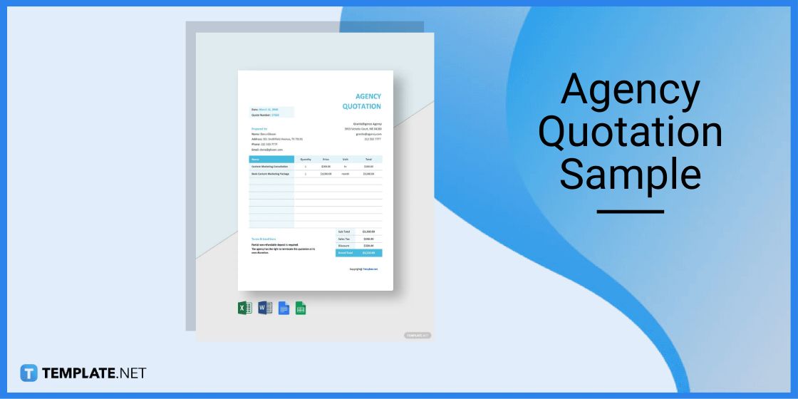agency quotation sample template in microsoft excel