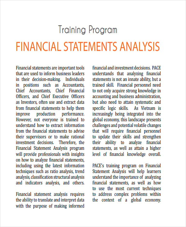 analysis for corporate financial statement