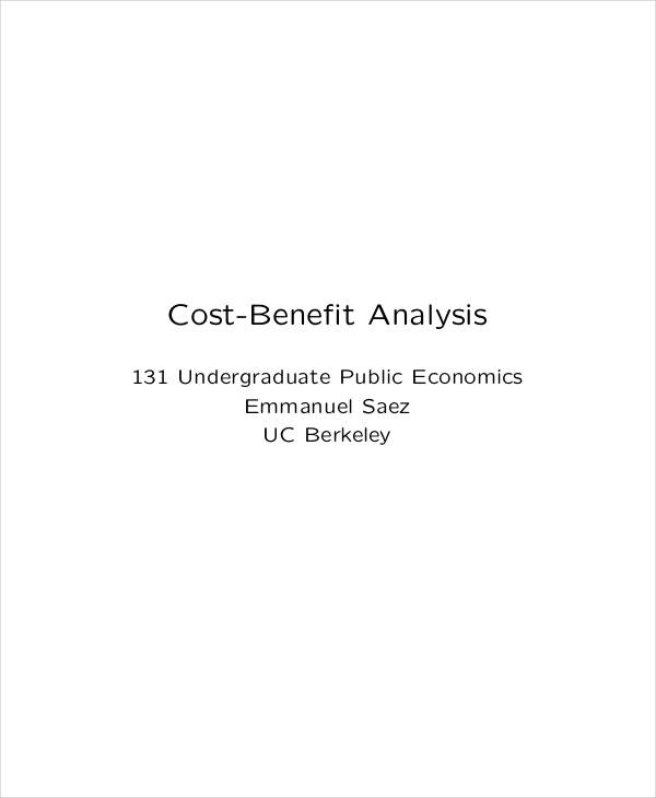 analysis for cost benefit