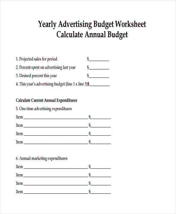 annual advertising budget
