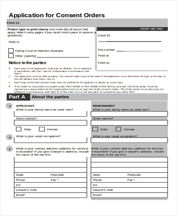 11 Consent Order Templates Word Excel PDF Templates