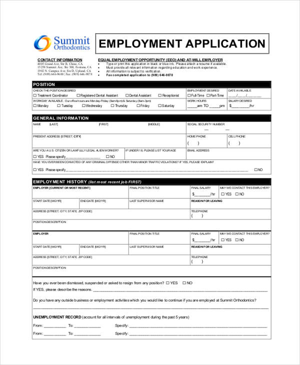 33+ Job Application Templates