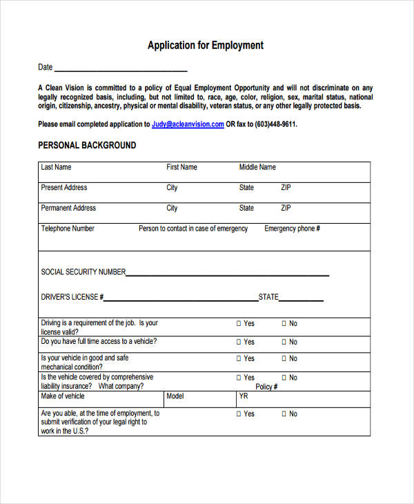 33+ Job Application Templates