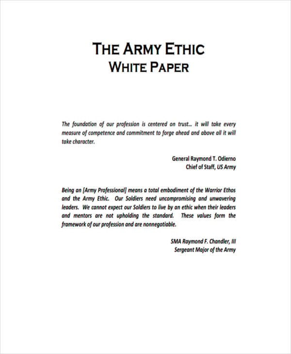army white paper