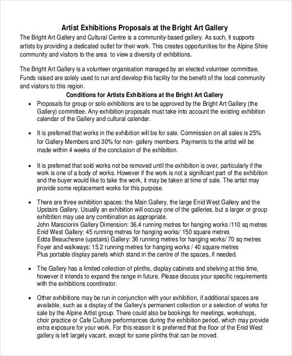 Exhibition Proposal Templates 9+ Free Word, PDF Format Download