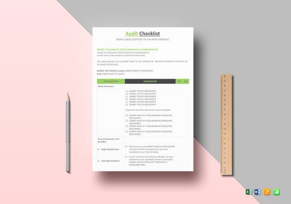 audit checklist template