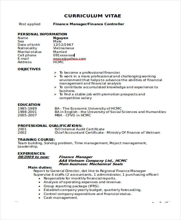 14+ Banking Resume Templates in Word