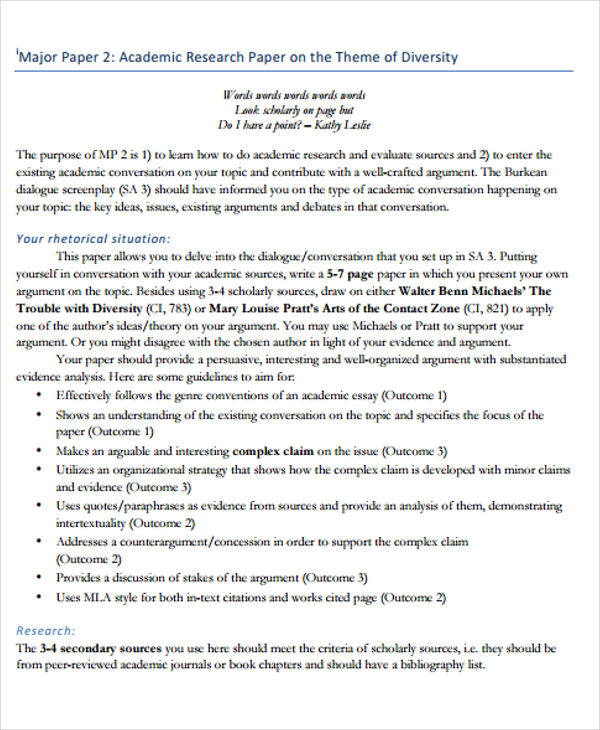 model paper in research