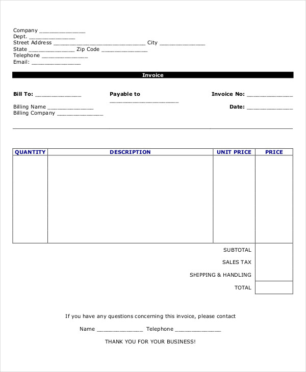 15+ Basic Invoice Template - Word, PDF, AI